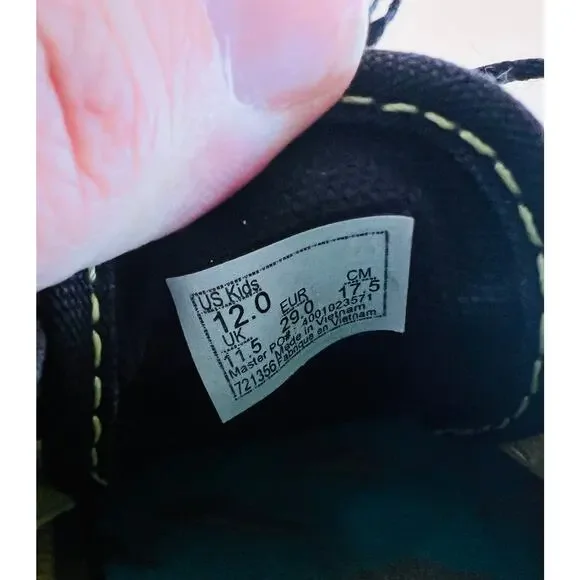 Vans x Simpsons Glow Bart Kids Sneakers Size 12 Black Green Limited Edition - Picture 10 of 11